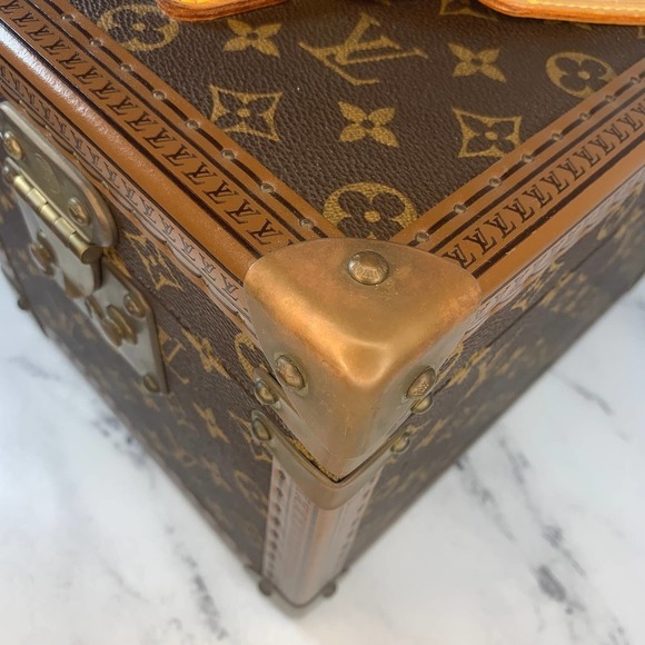 ❌❌ Louis Vuitton Monogram Trunk Boite Flacons Beauty Vanity Case Vintage Hard - Picture 7 of 13